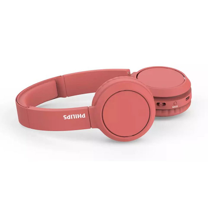 Philips Auriculares Inalámbricos TAH4205 con Micrófono y Bluetooth Color Rojo